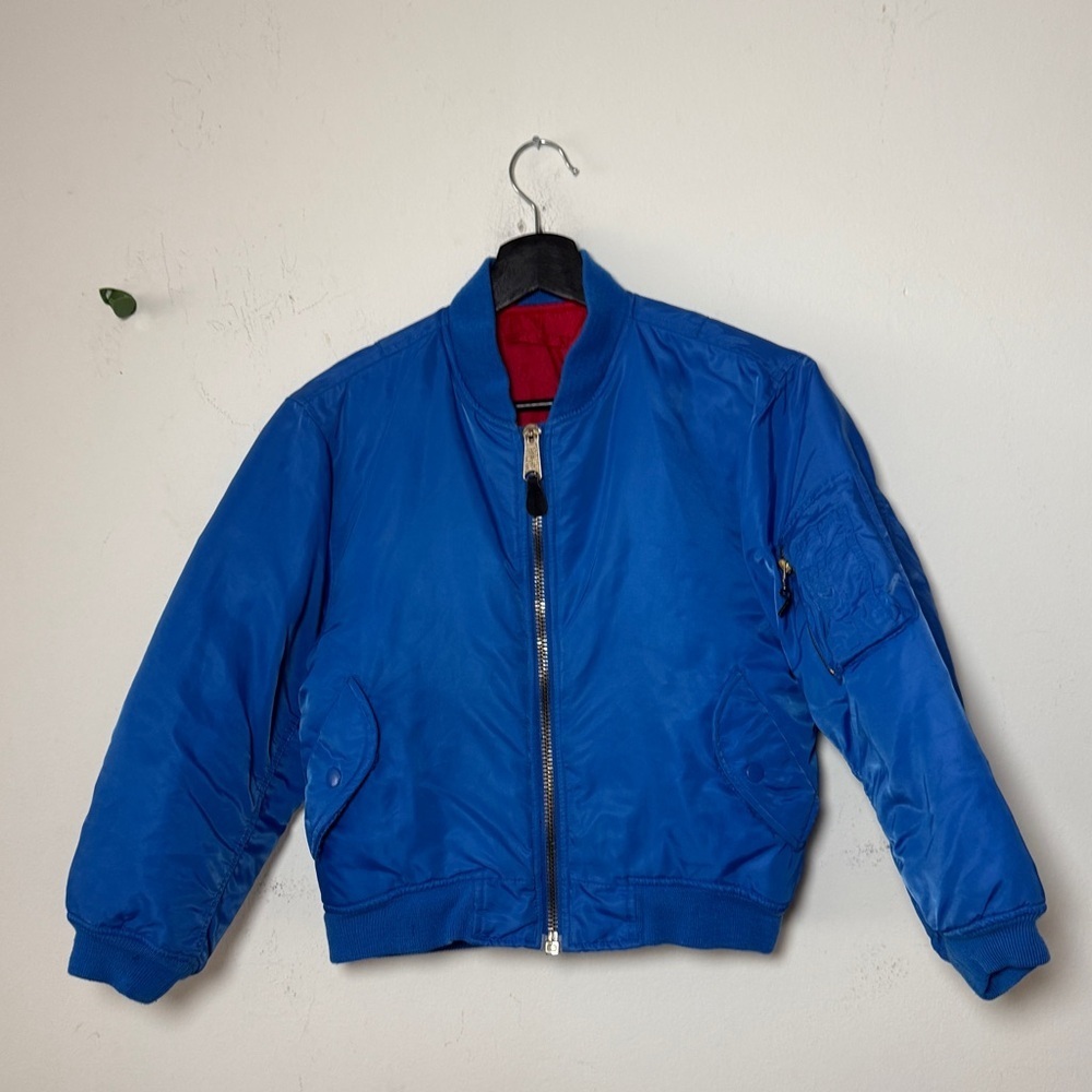Bomber Jacket - MA-1 Red & Blue kids vintage jacket Small Kids 8